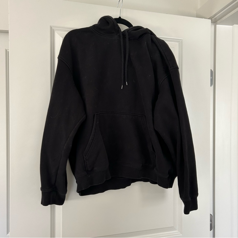 H&M black relaxed cotton blend hoodie xl